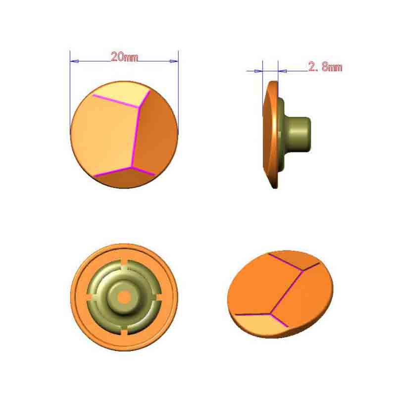 20mm合金不规则 菱形面工字钮