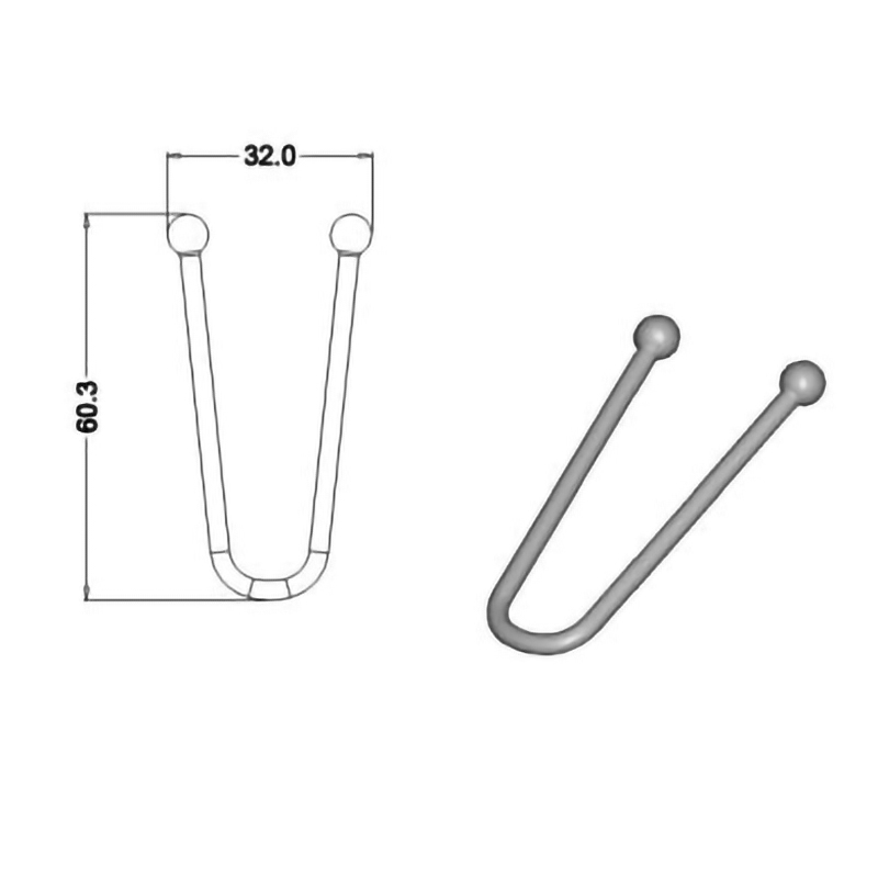 60.3*32mm U形扣具 女装前胸扣