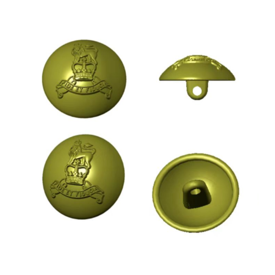 18mm合金线脚钮凸狮子+凸字唛FIDE ET FIDUCIA