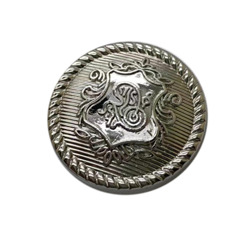 23mm合金线脚钮浮雕图案 皇冠