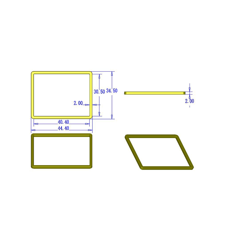 WA4806  40.4*30.5*2mm合金四方扣（挂电胚）4G