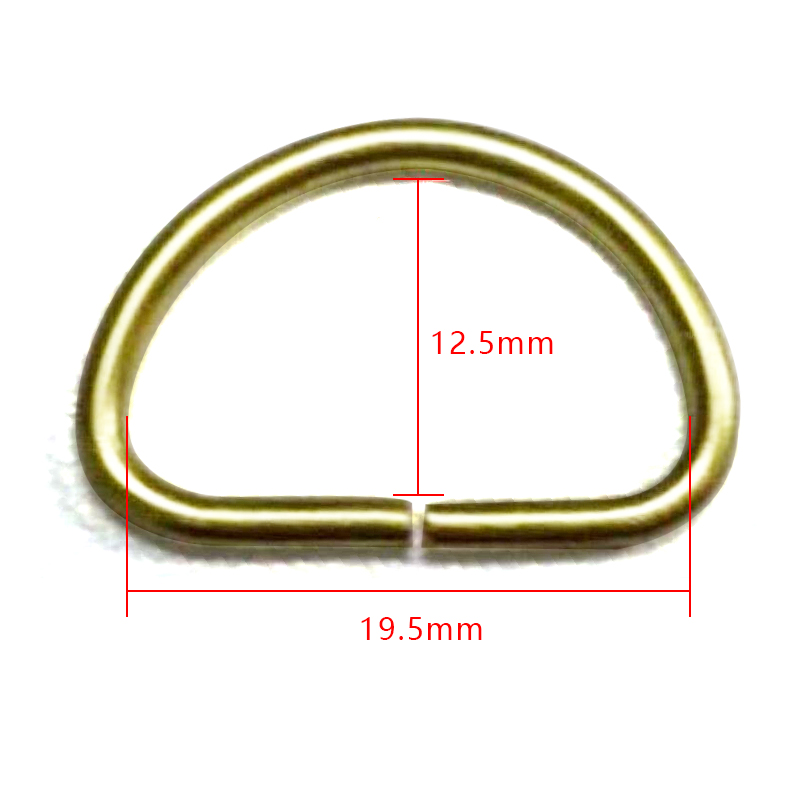 WG3779  内径19.5*12.5*2.0mm 开口铜D字扣