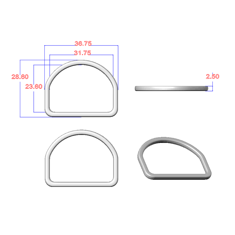 32mm 方形合金D型环