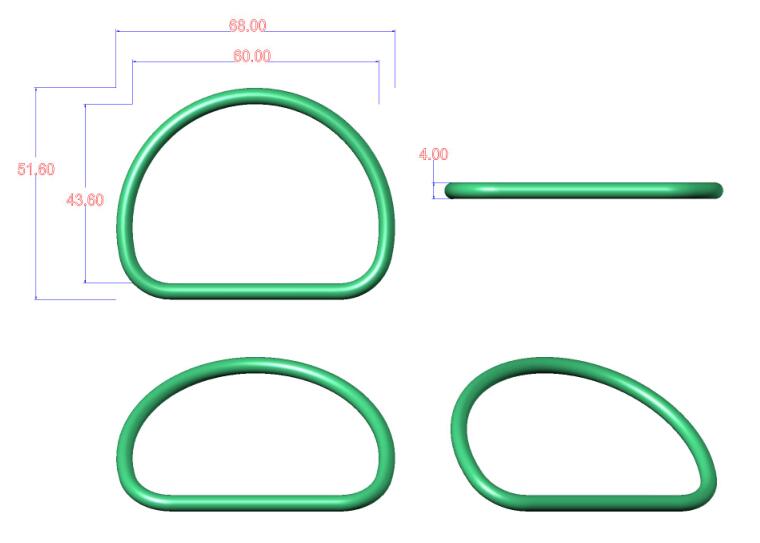 WA5552  60*43.6*4mm合金D字扣