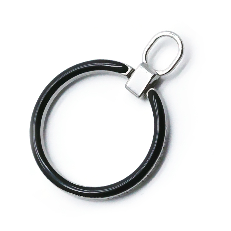 WA6175  17.8mm合金圆形滴胶扣配钥匙圈