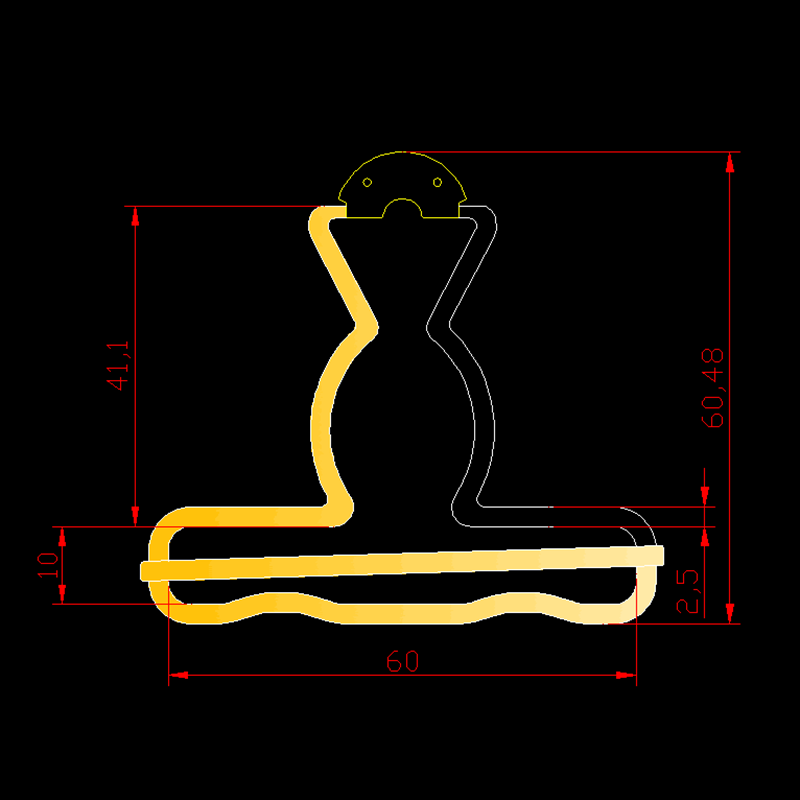 内径60mm总高60.5mm线径2.5mm铜葫芦扣