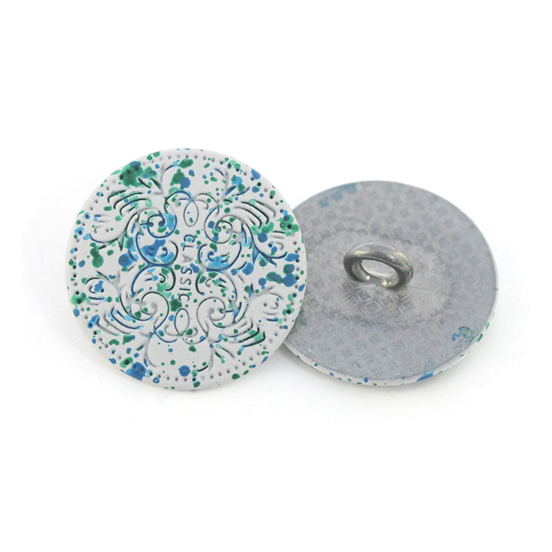 17mm合金线脚钮 花形面 喷艺术彩色