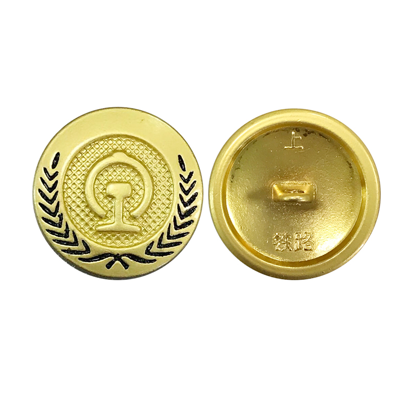 WA6736-35L  22mm合金线脚钮 中国铁路