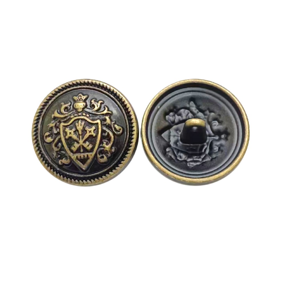 15mm合金线脚钮凸图案 皇冠英伦风