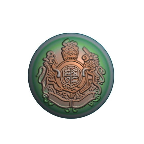 20mm合金线脚钮凸图案 双狮