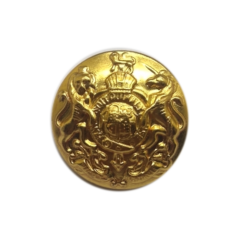 16mm铜皮方脚线脚钮 凸唛 双狮皇冠