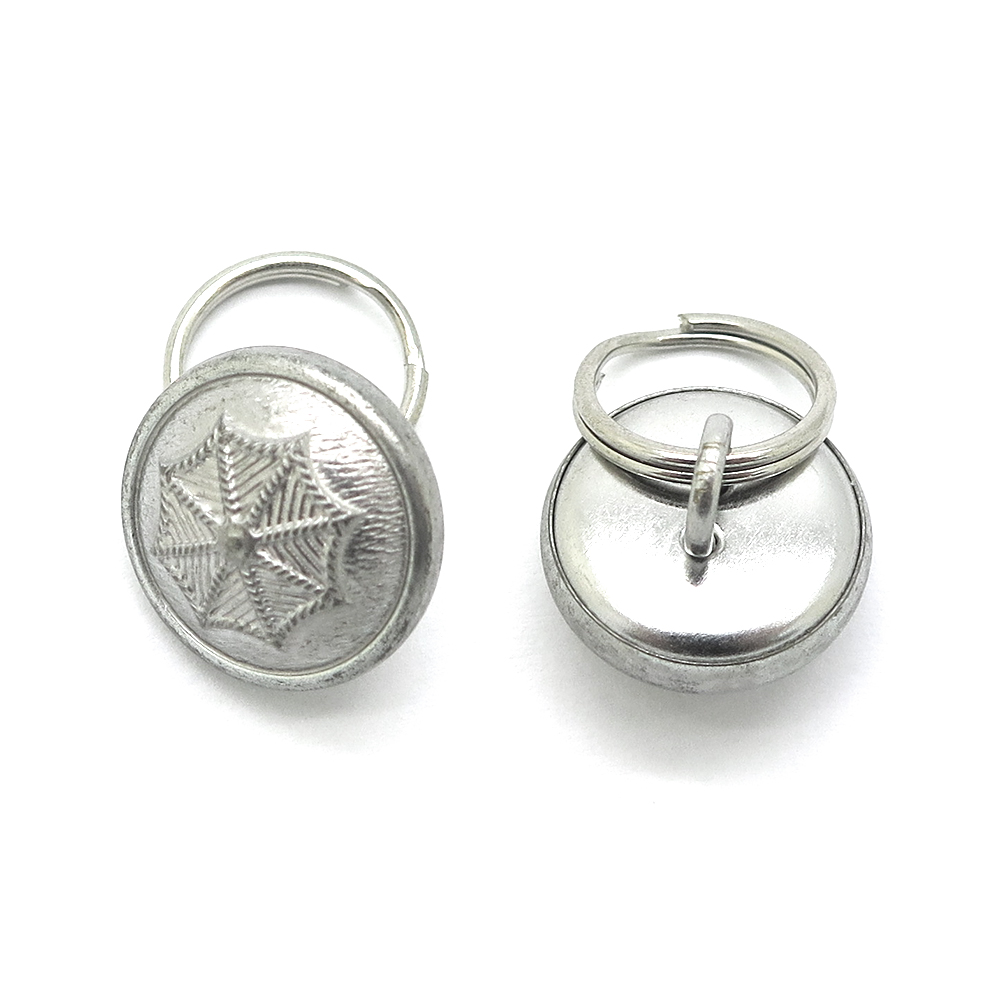 21mm雨伞图案铜夹线脚钮配16mm铁匙圈