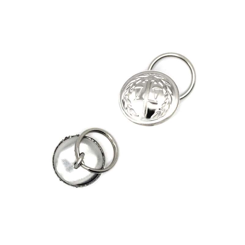 21mm宝剑图案铜夹线脚钮配16mm铁匙圈