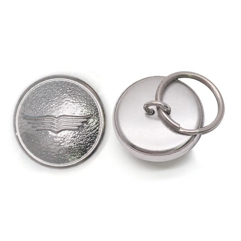 WH2547  21mm波浪花图案铜夹线脚钮配16mm的铁匙圈