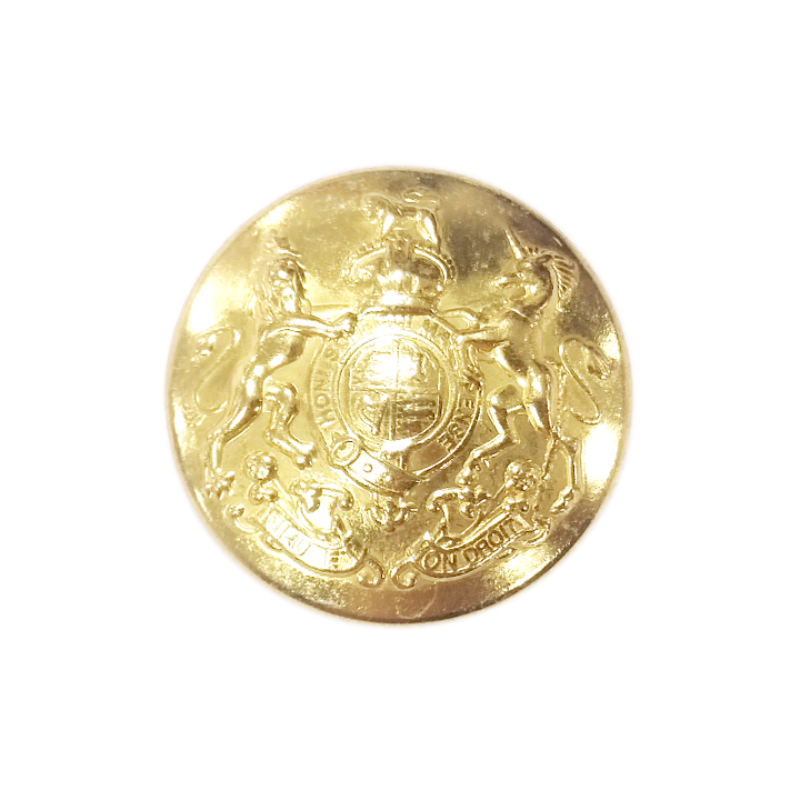 23mm铜皮方脚线脚钮 凸唛 双狮皇冠