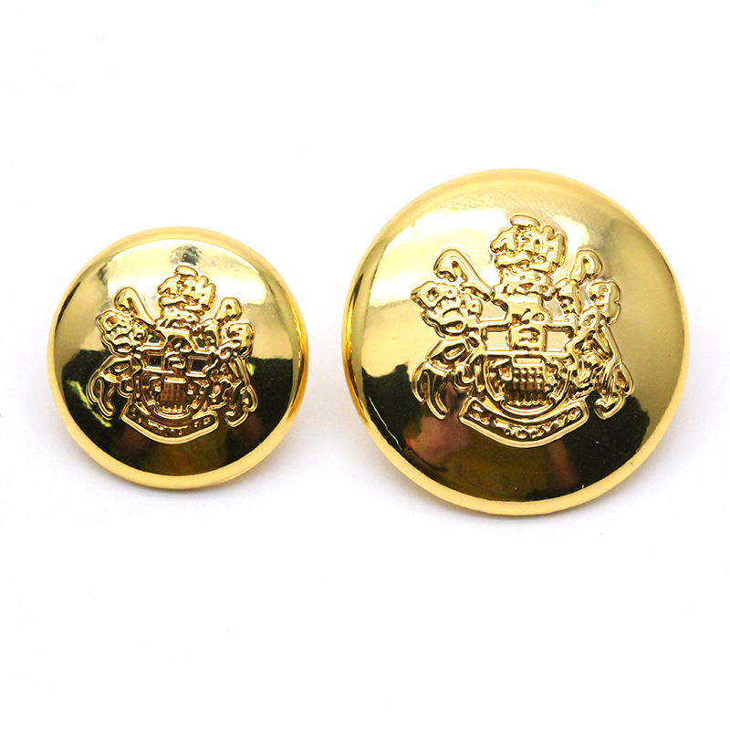 20.0mm合金半圆形线脚钮凸图案皇冠