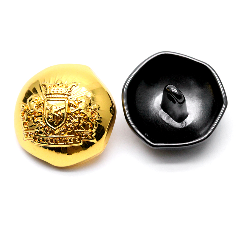 20mm 不规则合金线脚钮 凸皇冠和双狮