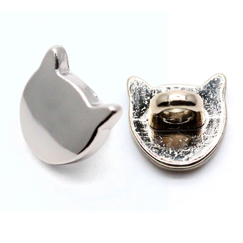 WA6364  9*9mm合金猫形状线脚钮