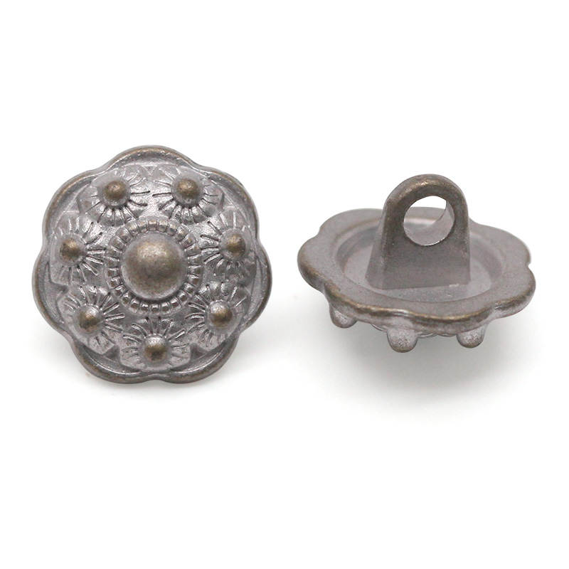 14*10.5mm合金线脚钮 八边形 梅花 太阳花