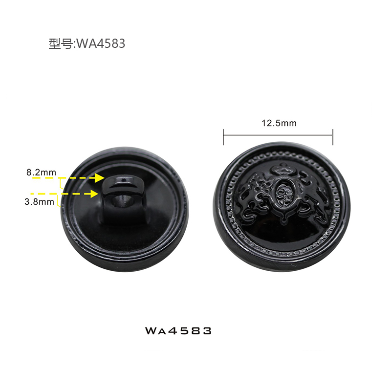WA4583  12.5mm合金线脚钮
