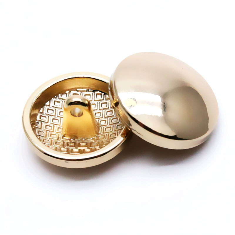 18.0mm弧面金属纽扣双面喷17-0935TCX哑金色光油