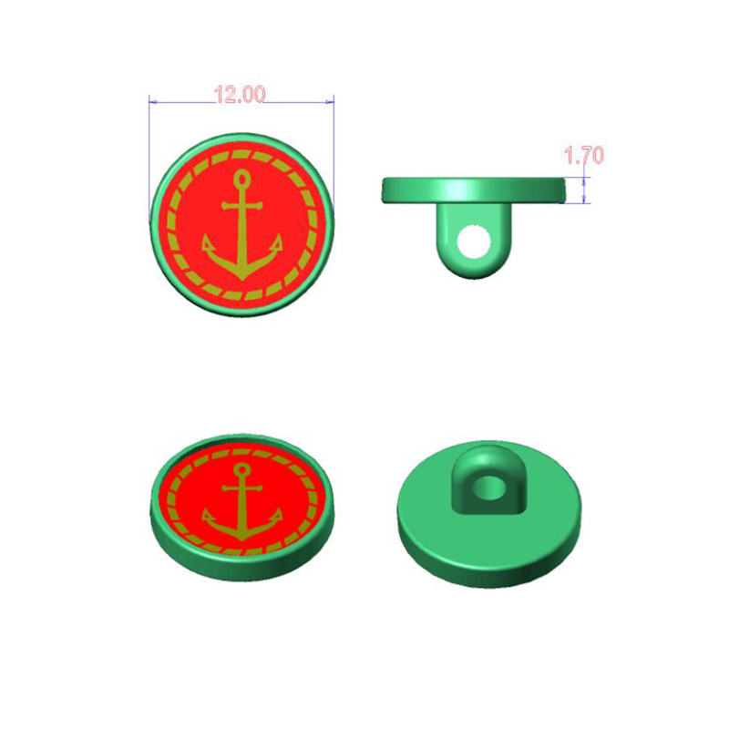 12mm合金线脚钮  船锚 抹油滴胶