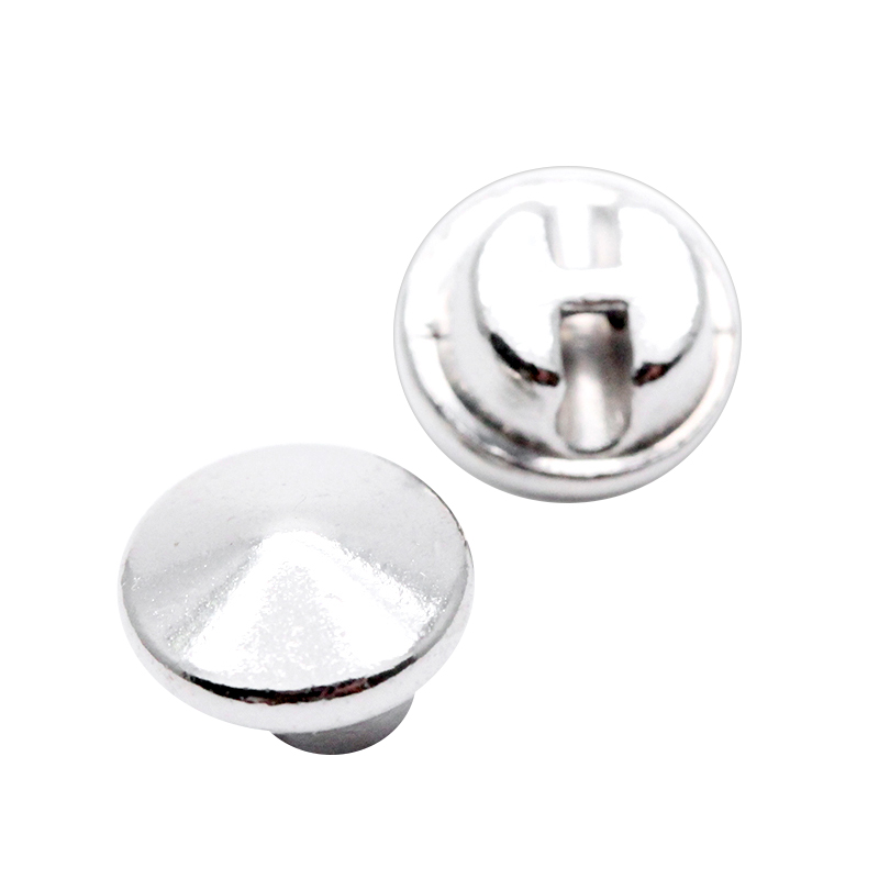 WA5793  9mm银色合金锥体线脚钮-隧道脚 光身锥形