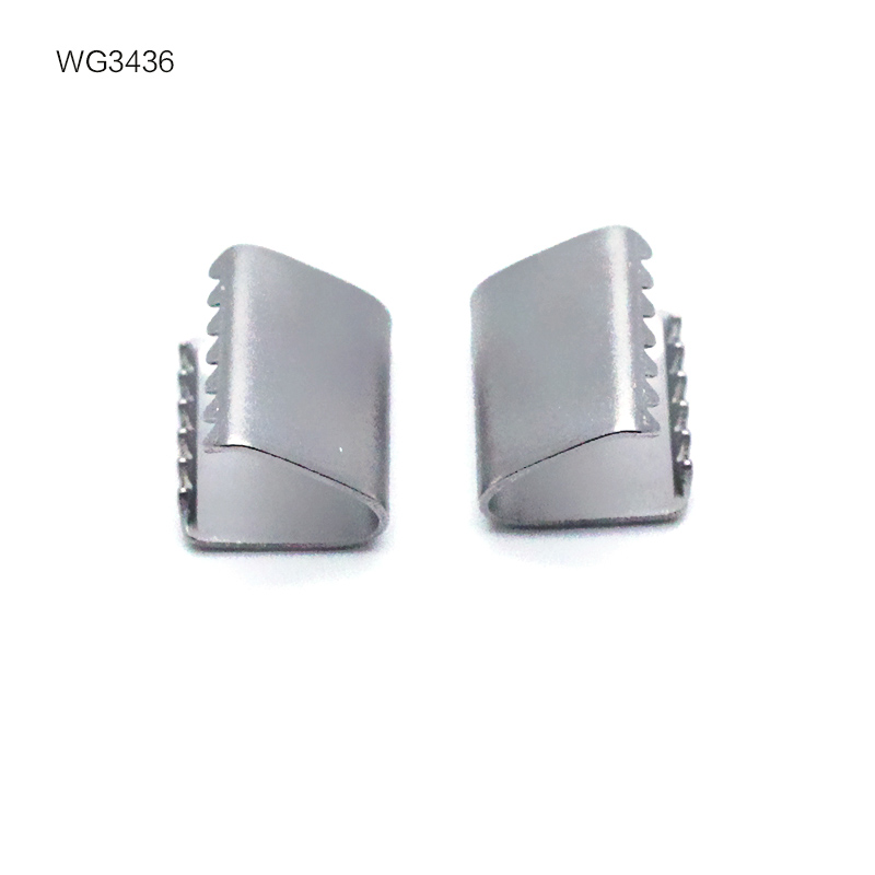 WG3436  10*8mm 光身V型带齿铜尾夹