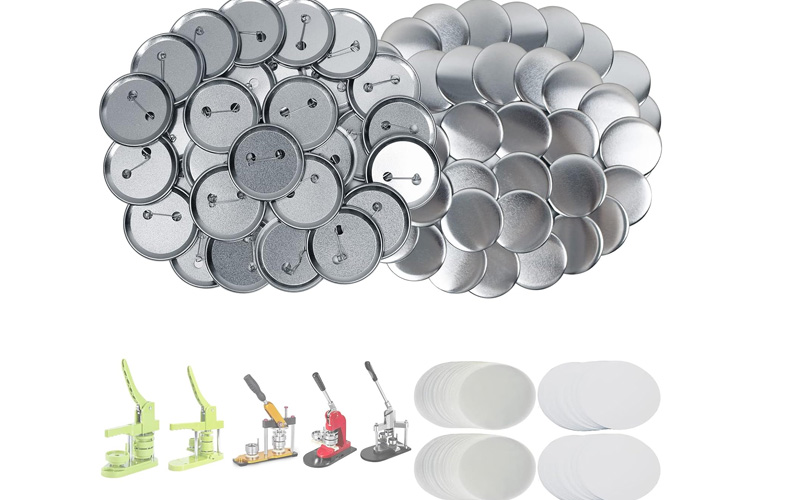 2.25 英寸(约 5.7 厘米)纽扣制作套件,58 毫米用品,包括金属别针后盖、外壳、空白纸和薄膜