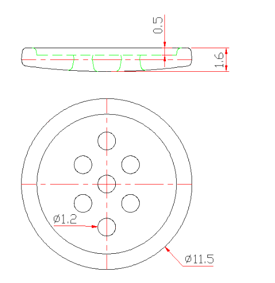11.5*1.6mm合金七孔钮