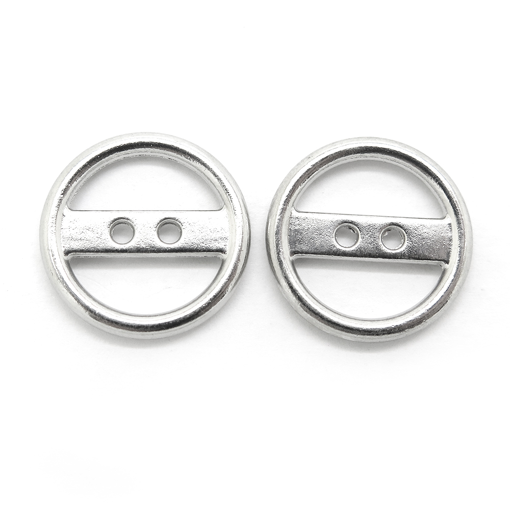 WA6192  15mm合金两孔钮扣 中双桥 横梁