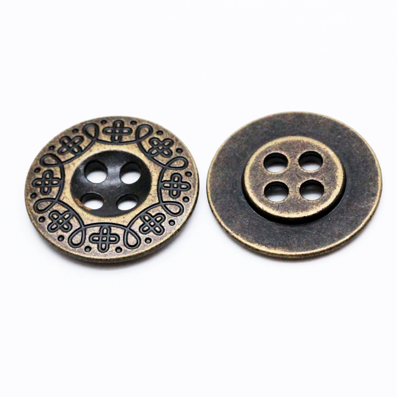 36L-23mm合金四孔钮 花纹 花瓣  圈纹