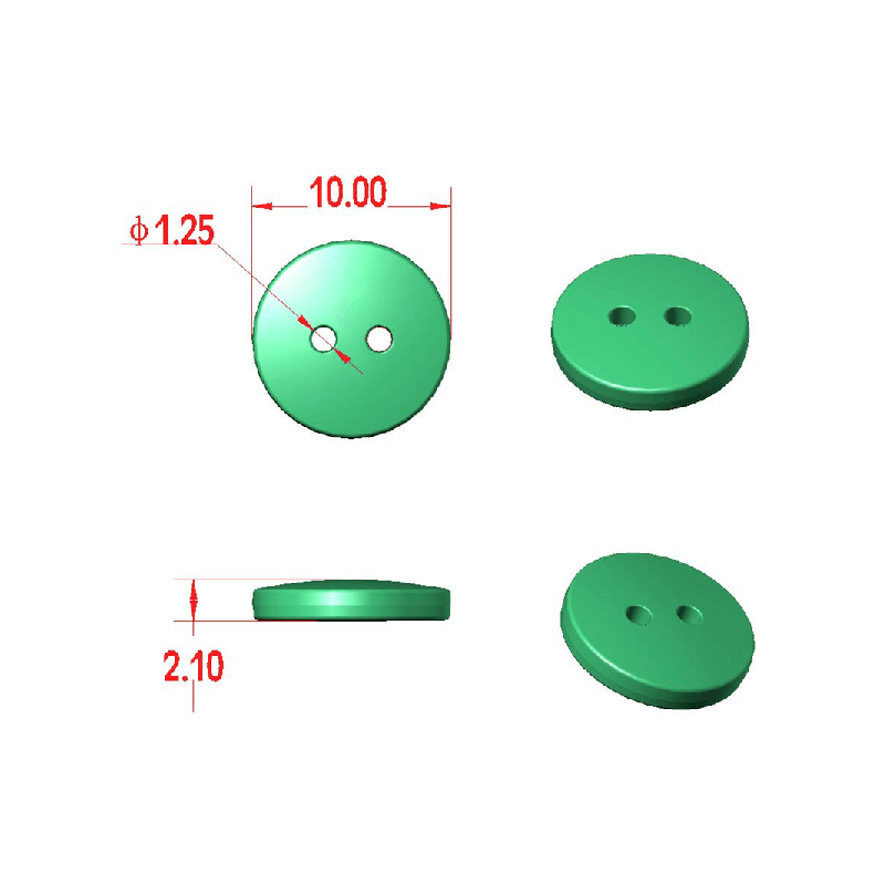 10mm中性 合金两孔钮 双平面