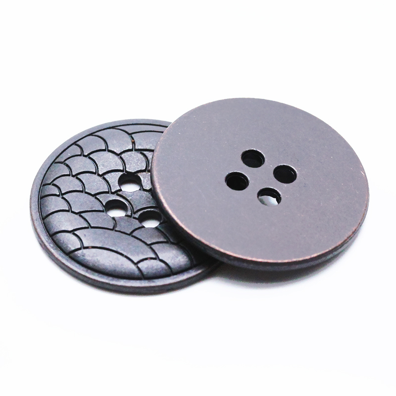 22mm合金四孔钮 鱼纹 网纹 点纹