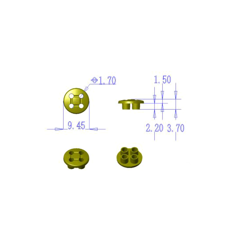 9.5mm合金四孔钮