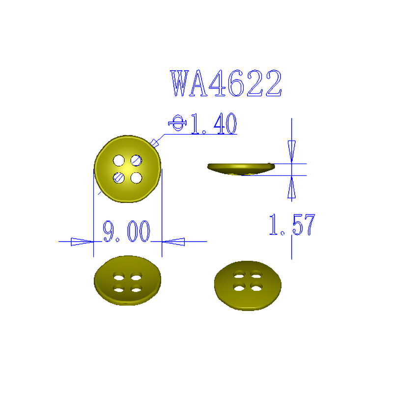 14L不规则合金四孔钮