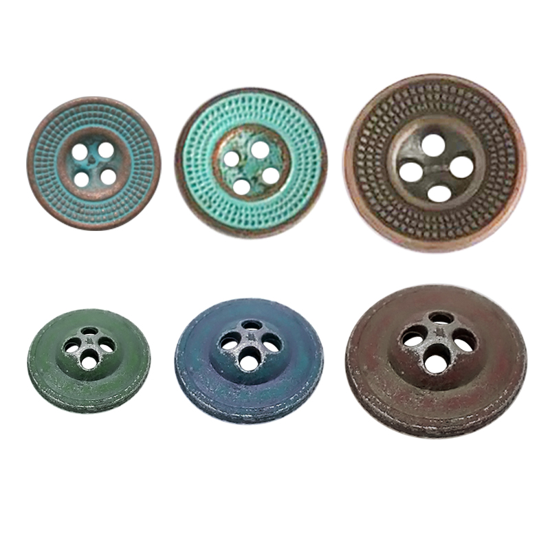 15mm 合金凸点四孔钮  点纹 网纹