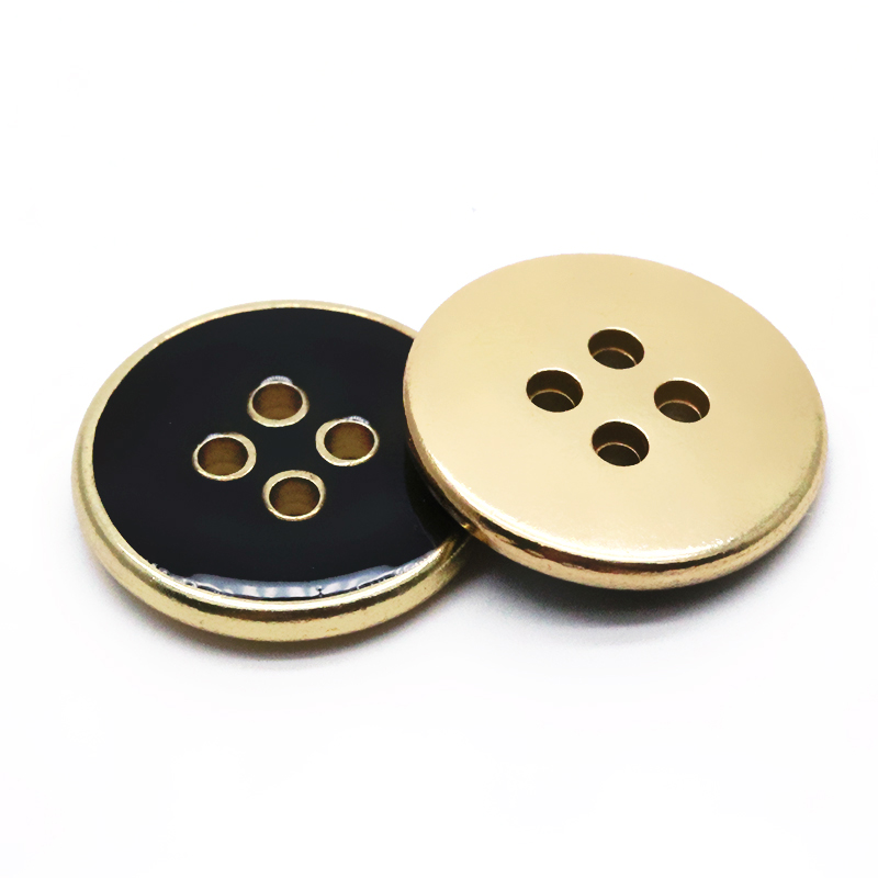 20mm合金四孔钮 滴黑胶