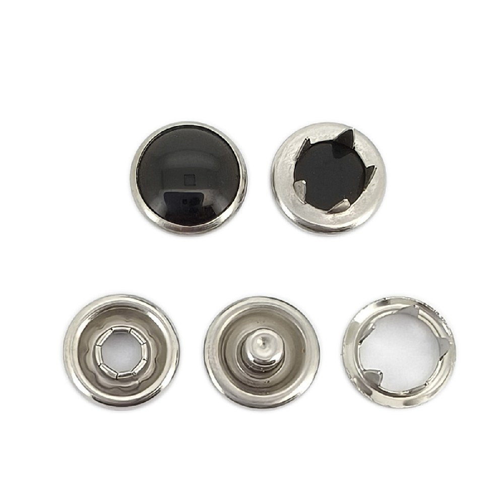 10mm黑色珠光五爪扣不锈钢