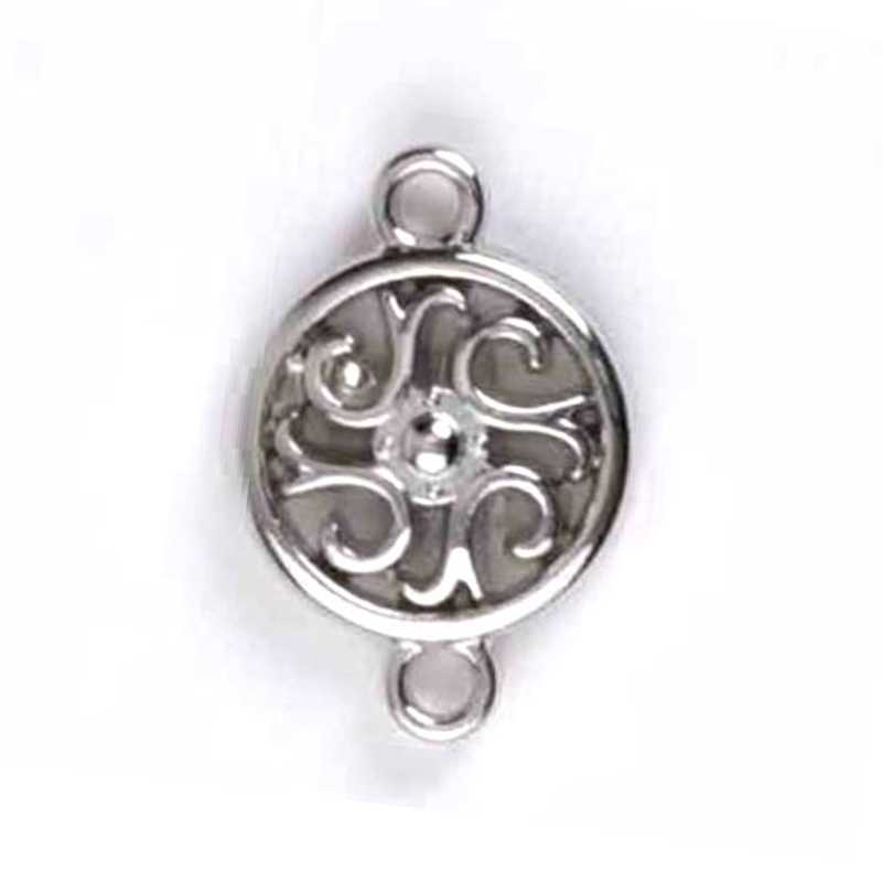 仿古镀银锌合金花连接扣