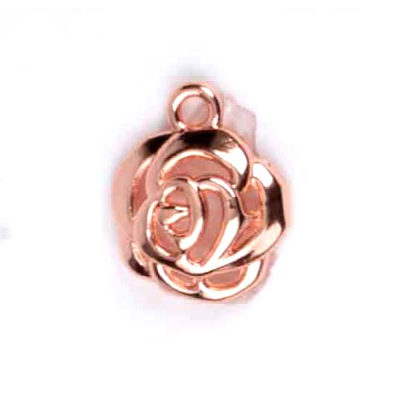 不锈钢金属玫瑰花吊坠DIY项链饰品