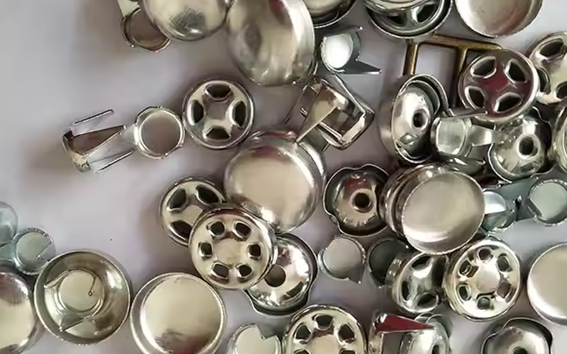 顶部按钮、圆形银色按扣、帽棒金属钮扣、球帽帽子按钮