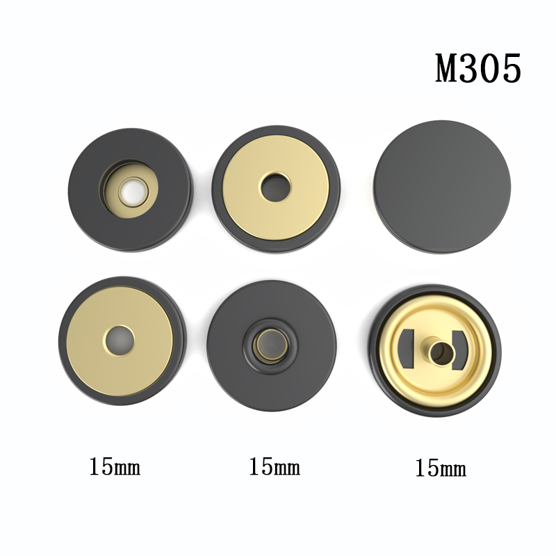 15mm磁铁四合扣 下三件 哑黑色