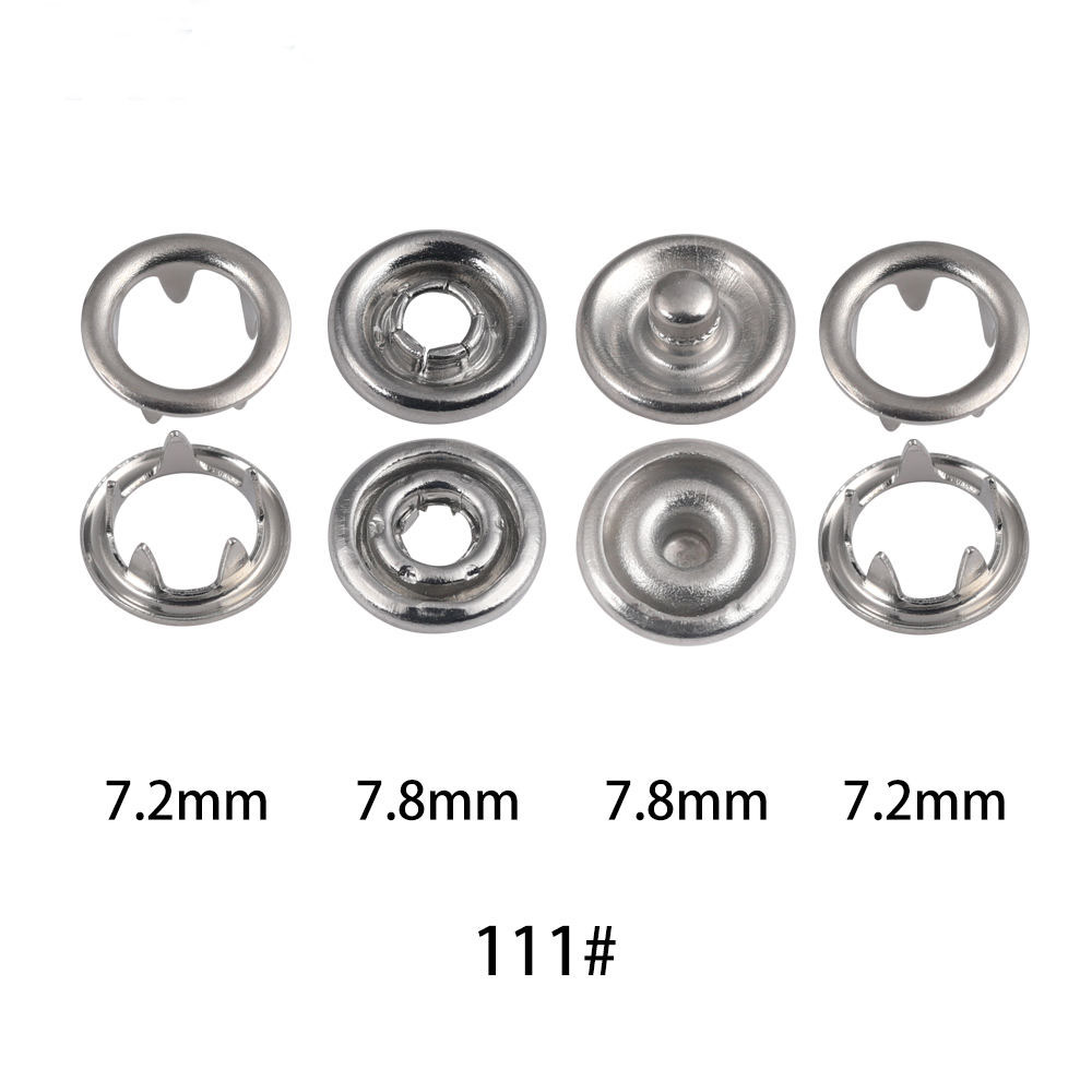 111# 7.2mm铜穿面五爪扣 白叻色