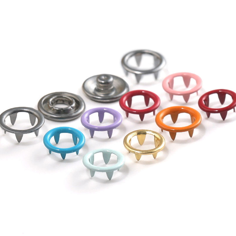 AB Asia Buttons - Needle Detector Pass Stainless Steel Five-Prong Snaps: Safe Accessory for Baby & Kids' Clothing