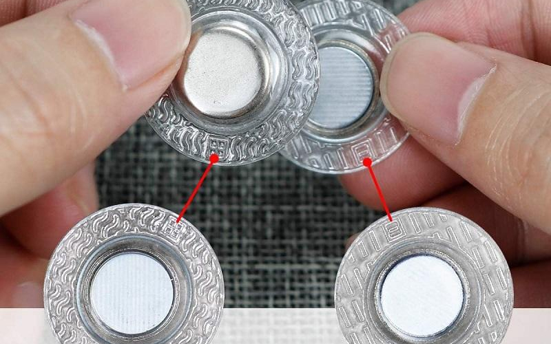 N35 N52永磁磁性袋纽扣扣扣圆形钕磁铁缝纫聚氯乙烯磁铁