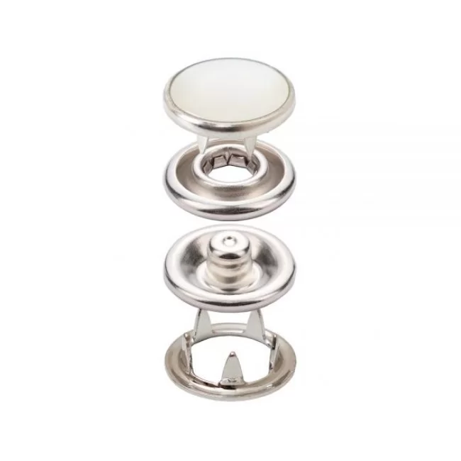 16L White Pearl Snap Button W 222#