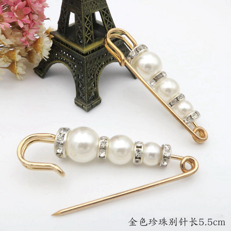 合金镶珍珠别针