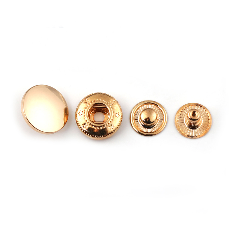 15mm 铜面四合扣 金色