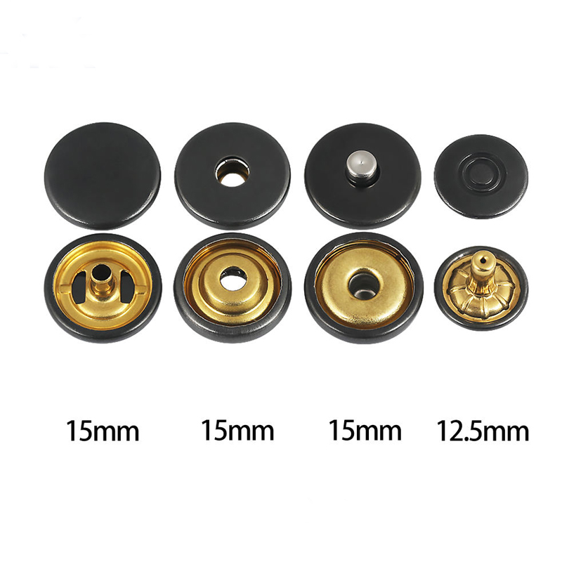 15MM平面扣 四件套 S315# 底件 无镍枪黑色